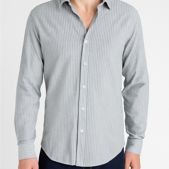 Express Other - Express Men's Pinstripe Cotton Button Down Shirt - Gray